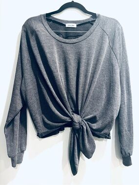 Boujee Charcoal Tie-Knot Sweatshirt